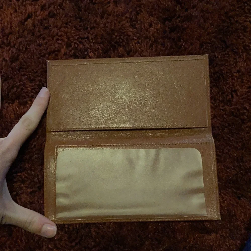 Never used leather wallet/check book holder. - Picture 2 of 5